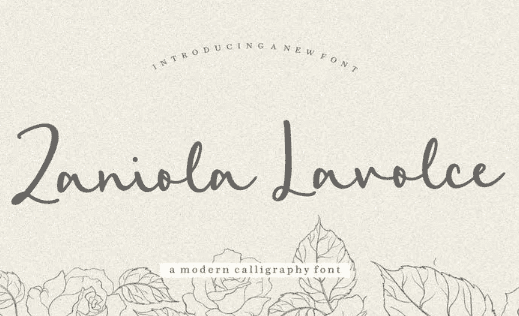 Zaniola Lavolce Modern Calligraphy Font