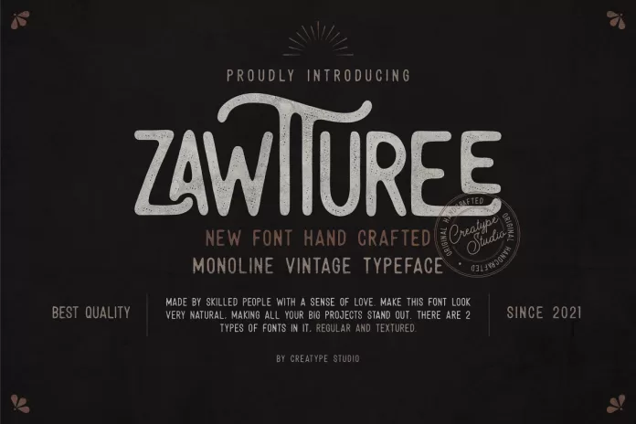 Zawturee Monoline Vintage Sans serif Fonts