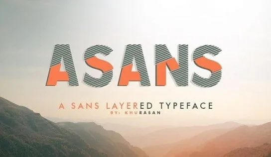 asans layered typeface Font