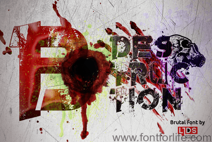 B Destruction Font
