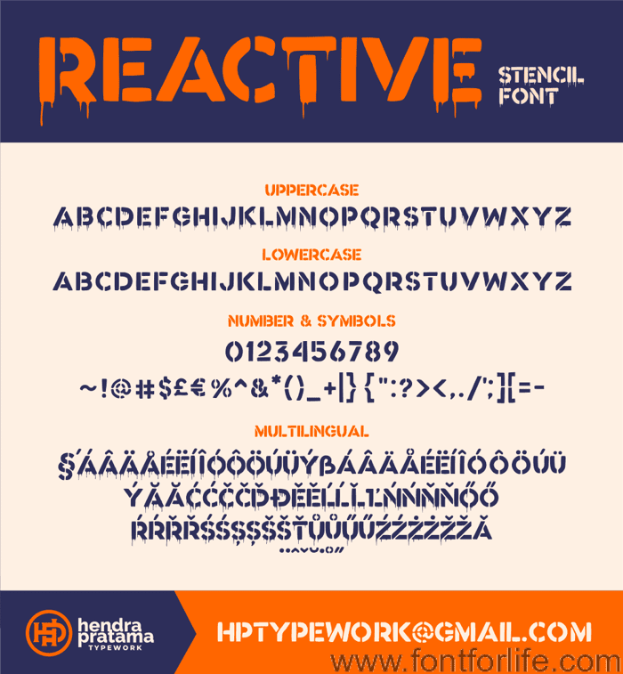 Reactive Stencil Font