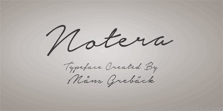 Notera Personal Use Only font