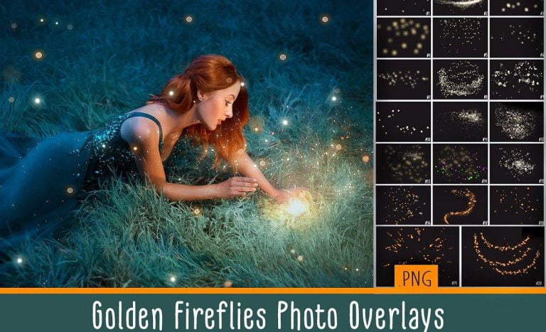 Golden Fireflies Photo Overlays