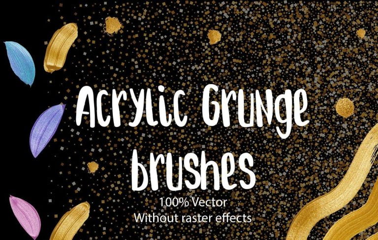 Golden Metallic Brush 100% Vector