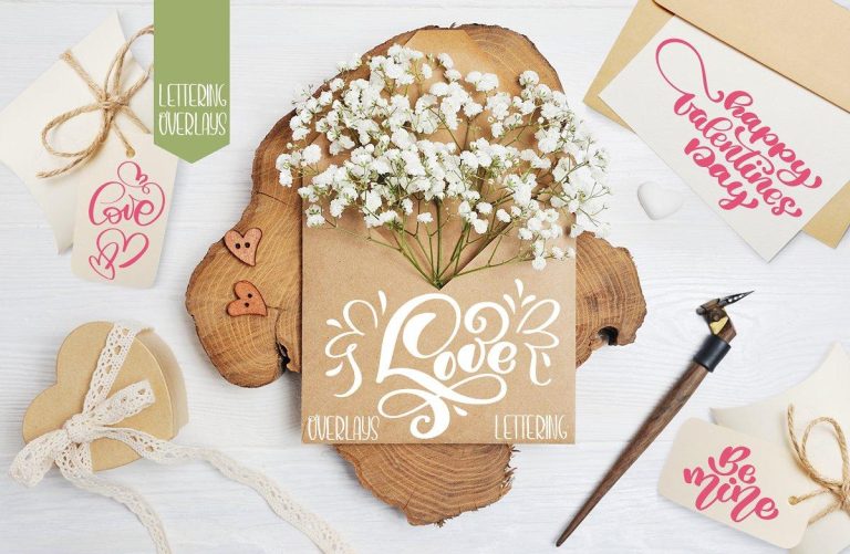 Valentine’s Day Lettering Overlays 2173050