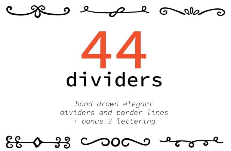 Hand drawn elegant dividers, border