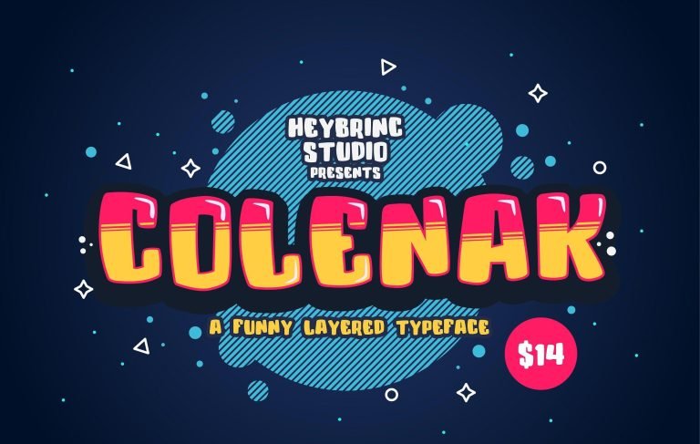 Colenak – Funny Layered Typeface free download