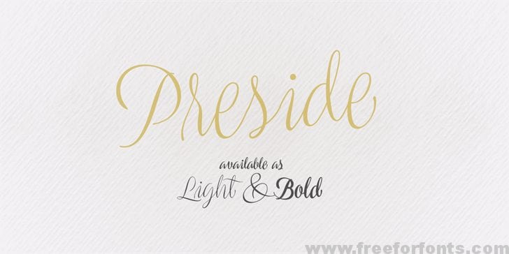 Preside PERSONAL USE ONLY font
