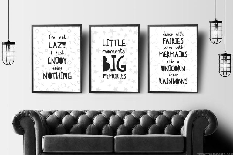 Scandinavian kids font & patterns free download