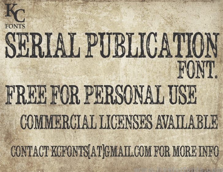 Serial Publication font