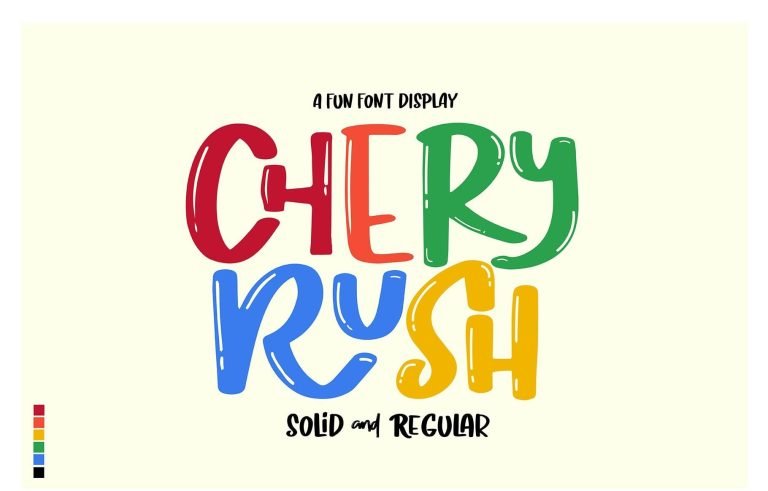CHERY RUSH: A Fun Display Font! Free Fonts Download