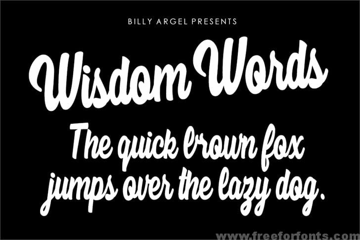 Wisdom Words Personal Use font
