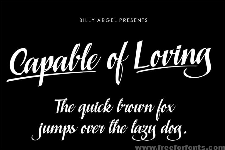 Capable of Loving Personal Use font
