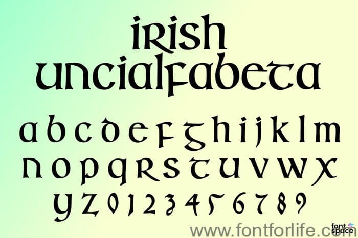 Irish Uncialfabeta Font