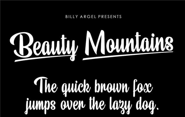 Beauty Mountains Personal Use font