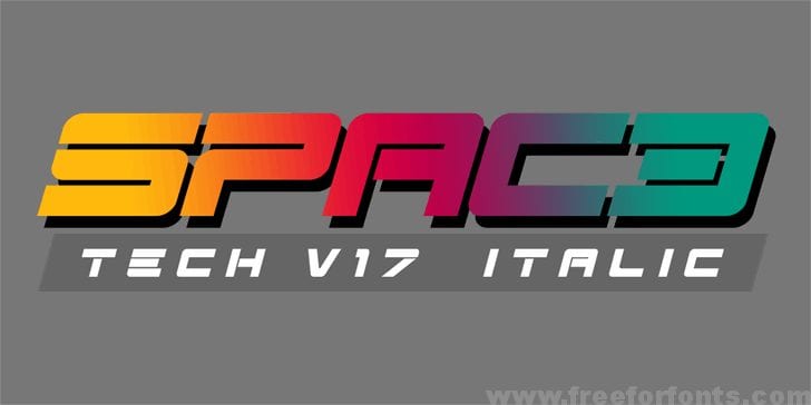 Spac3 – Tech v17 – Italic font