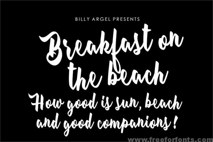 Breakfast on the beach Personal font
