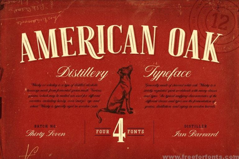 American Oak Font Family – 4 Fonts