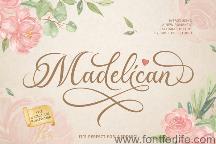 Madelican Calligraphy Font