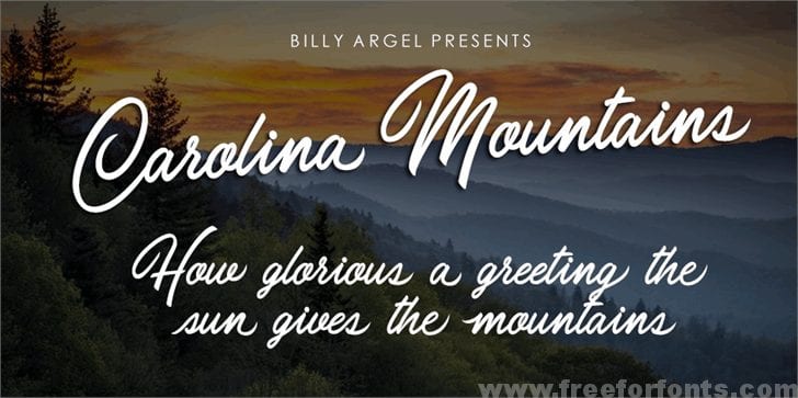 Carolina Mountains Personal Use font