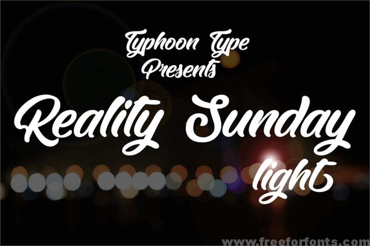 Reality Sunday light font
