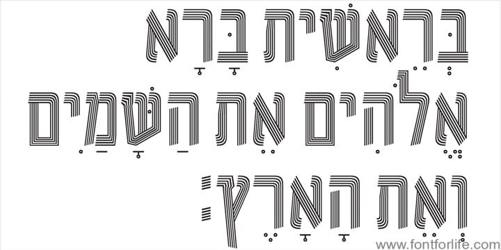OL Hebrew Prismatic Font