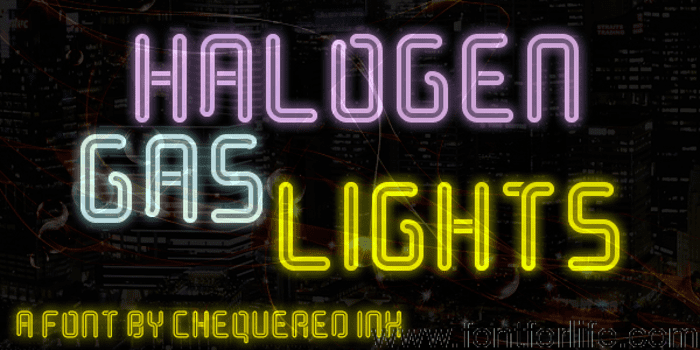 Halogen Gas Lights Font