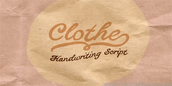 Clothe PERSONAL USE ONLY font