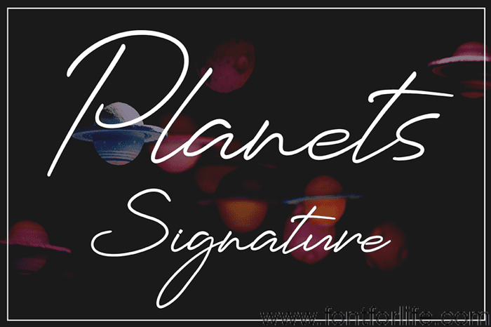 Planets Signature Font