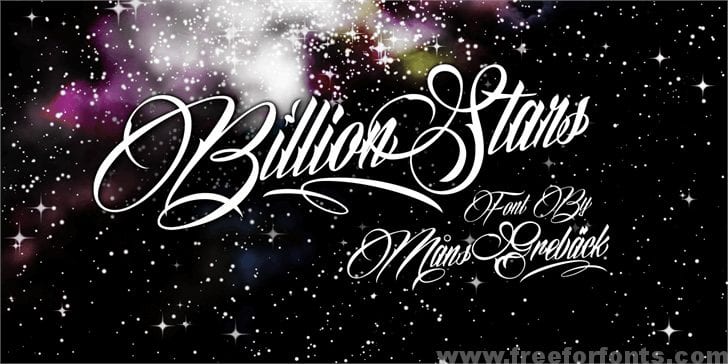 Billion Stars Personal Use font