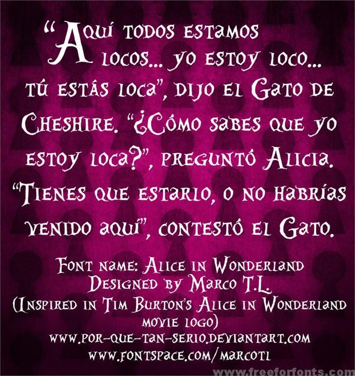 Alice in Wonderland font