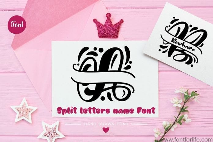 Split Letter Name Font