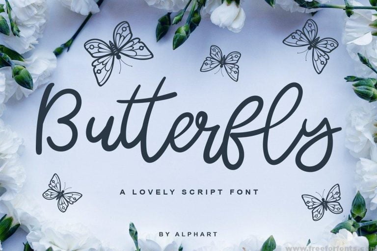 Butterfly A Lovely Script Font