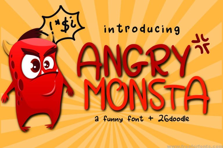 Angry Monsta – A Funny Font with doodles