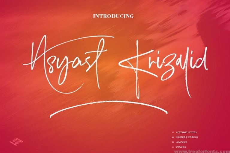 Asyast Krizalid Script Brush Font