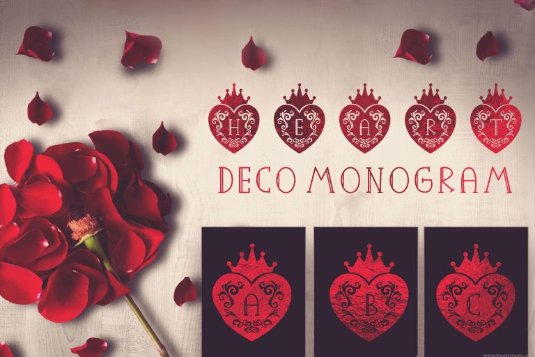 Heart Deco Monogram Font