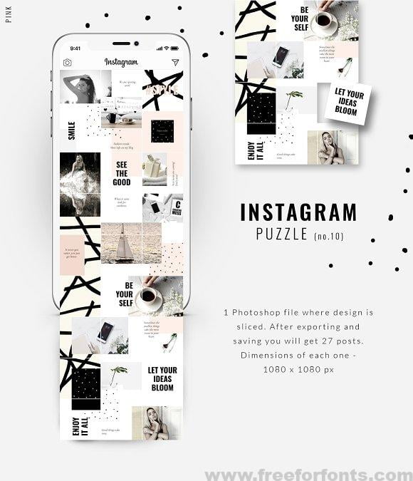 Instagram PUZZLE template – Pink