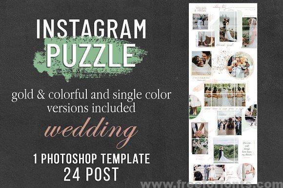 Instagram Puzzle Template – Wedding