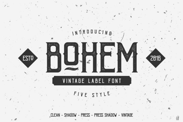 Bohem Typeface – 5 Font Styles Font