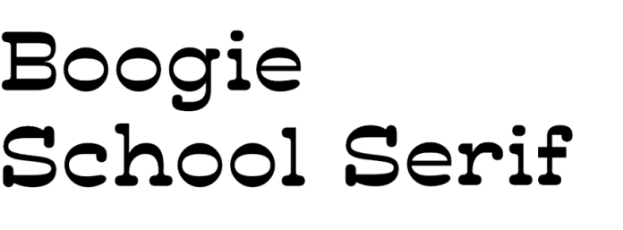 boogie school serif font