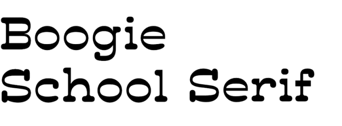 boogie school serif font
