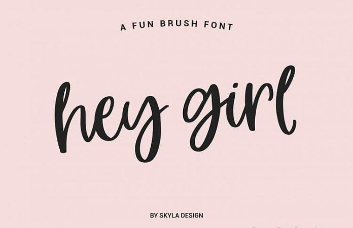 A Fun, Modern Brush Font, Hey Girl Free Download