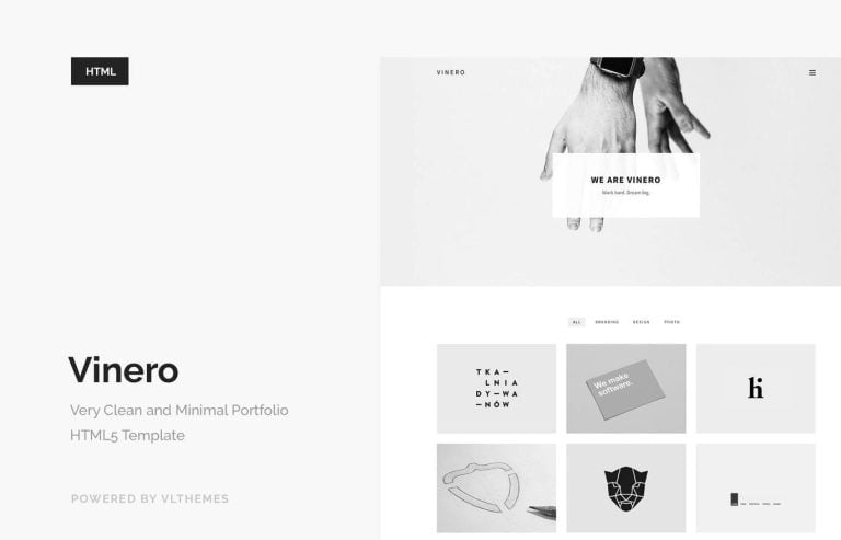 Vinero – Very Clean and Minimal Portfolio Template