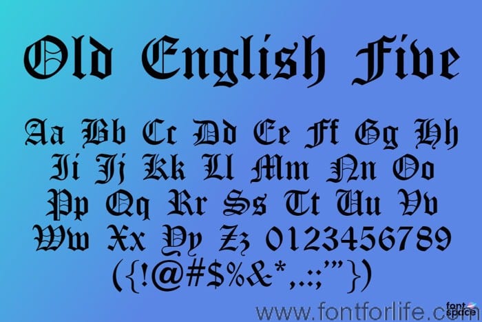 Old English Five Font