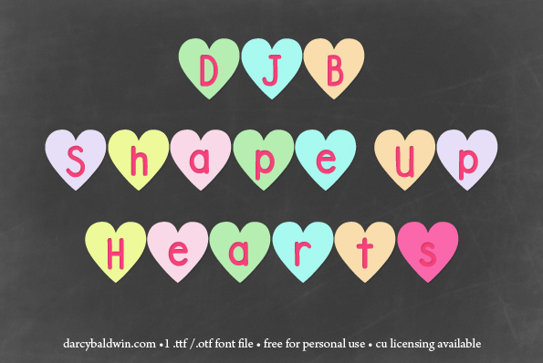 DJB Shape Up Hearts Font