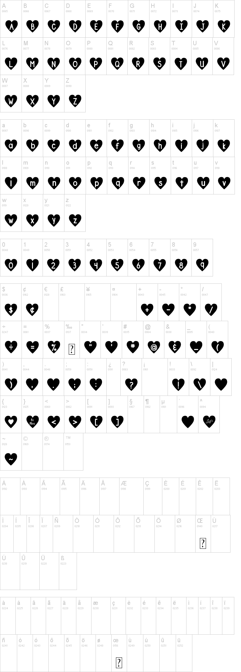DJB Shape Up Hearts Font