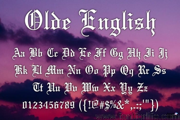 Olde English Font