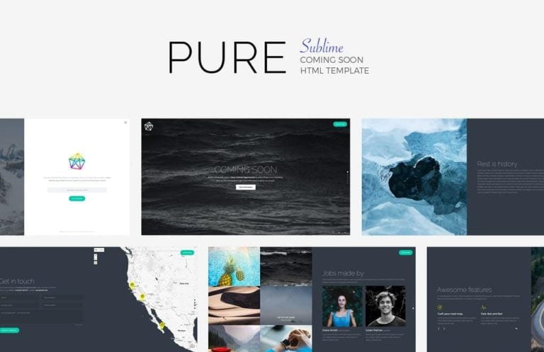 PURE – Sublime Coming Soon Template All items/Web Templates/Site TemplatesLanding Page Templates