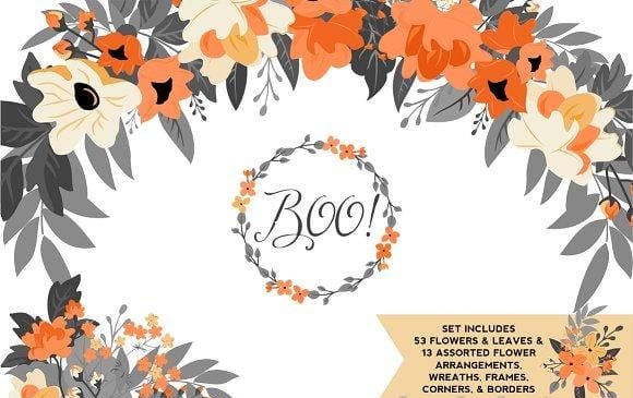 Halloween Leaves and Wreaths Free Download