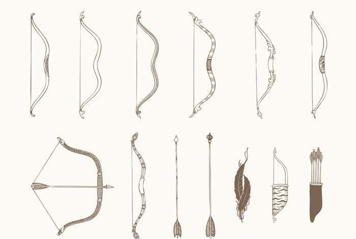 Hand-Drawn Arrows & Bows Vector Free Download